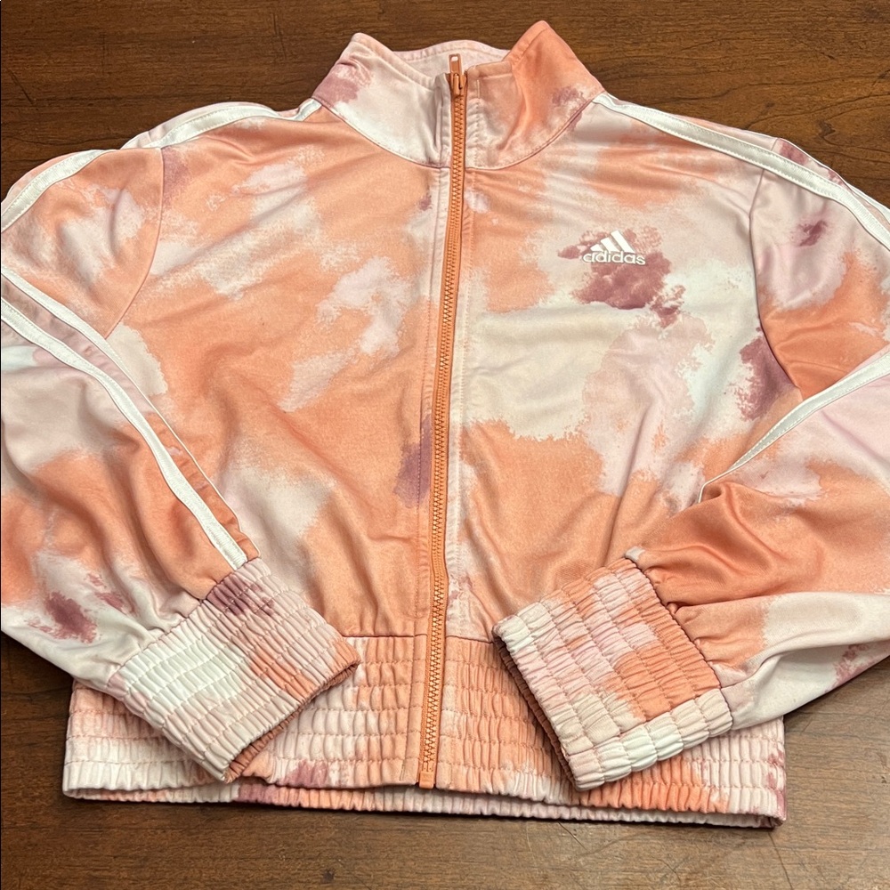 Adidas Kids Peach and White Jacket